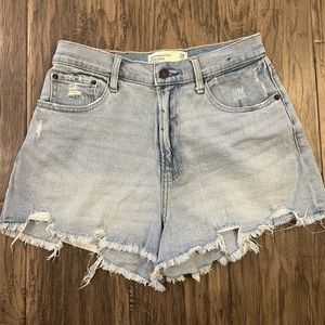 Abercrombie & Fitch High Rise Jean Shorts Sz 28/6 Curve Love